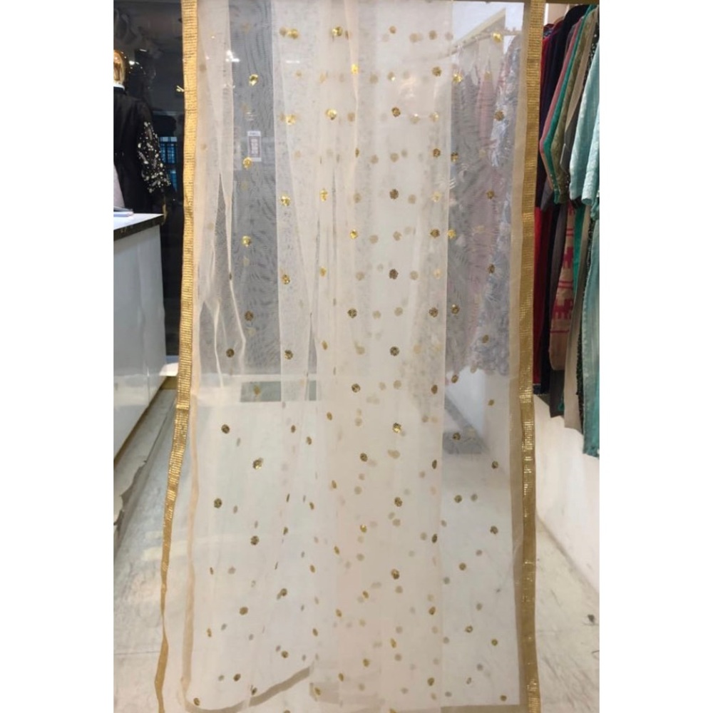 Duppatta with sequins gold sequin net scarf shawl